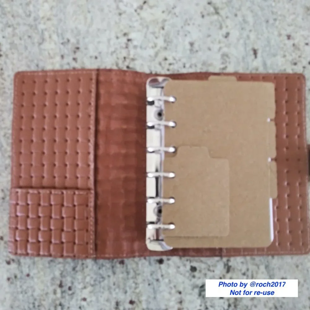 A7 Ring Binder Basket Weave Embossed Leather Planner